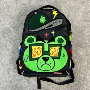 Sprayground Bear Backpack Unisex One Size Black Green Good